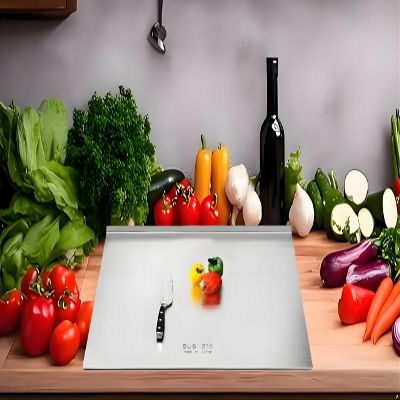 316 Stainless Steel Cutting Boards, Chopping Boards For Kitchens, Large Chopping Board, This Kitchen Chopping Board Measure Approximately: 19.68" L X 19.68" W, Kneading Board Is 0.059 Inches Thick.