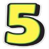 Magnetic Number 5 Sign 10" x 16" Yellow with Green Border - Pack of 3 view 1