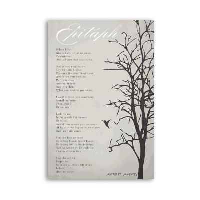 QHIUCS Epitaph Poem by Merrit Malloy When I Die Give Me Away Poster2 (5) Canvas Painting Posters And Prints Wall Art Pictures for Living Room Bedroom Decor 08x12inch(20x30cm) Unframe-style