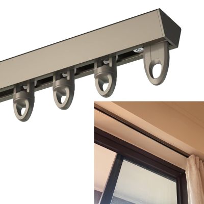 Ceiling Curtain Track Set - Ceiling Track for Curtains-Room Divider - Aluminum Ceiling Curtain Track V-Shape Curtain Rail - Curtain Track Ceiling Mount for Living Room Bedroom ( Color : Champagne , Si