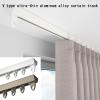 Ceiling Curtain Track Set - Ceiling Track for Curtains-Room Divider - Aluminum Ceiling Curtain Track V-Shape Curtain Rail - Curtain Track Ceiling Mount for Living Room Bedroom ( Color : Champagne , Si view 2