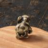 JIAPAILAIYUN Brass Figurine,3.1x2.5cm Antique Collection Small Bronze Solid Copper Crafts Animal Ornaments to Gather Wealth Brass Elephant Ornaments view 2