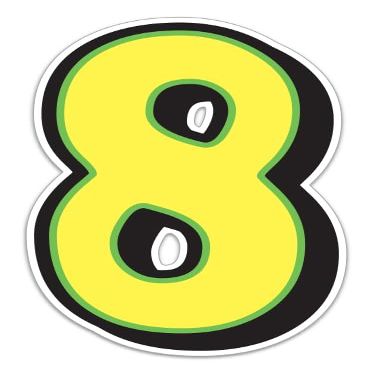 Magnetic Number 8 Sign 10" x 16" Yellow with Green Border - Pack of 3