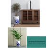 GenSDH Ancient Lotus Motif Blue and White Porcelain Flower Vase, Oriental Characteristics, Chinese Bottle Vase Hand Painted Peony Ceramic Chinese Flower Pot (F A) view 2