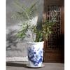 GenSDH Ancient Lotus Motif Blue and White Porcelain Flower Vase, Oriental Characteristics, Chinese Bottle Vase Hand Painted Peony Ceramic Chinese Flower Pot (F A) view 3
