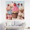 GFLFMXZW Tapestry Wall Tapestry Wall Hanging Aesthetic Tapestry Wall Art Decor Cupcakes And Ice Cream Wall Hanging Tapestry for Bedroom Living Room Dorm 60"x60" view 3