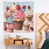 GFLFMXZW Tapestry Wall Tapestry Wall Hanging Aesthetic Tapestry Wall Art Decor Cupcakes And Ice Cream Wall Hanging Tapestry for Bedroom Living Room Dorm 60"x60" view 4