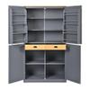 71.3inch Farmhouse Kitchen Pantry, Freestanding Large Cupboard Storage Cabinet with 2 Drawers and 2 Adjustable Shelves, Wood Storage Cabinet with 8 Door Shelves for Kitchen, Dining Room (Gray-2) view 3
