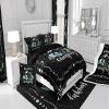 Erosebridal Happy Camping Coverlet King Size RV Camper Bedding Set, Psychedelic Galaxy Bedspread Set Rustic Farmhouse Quilt Set, Travel Trailer Car Bed Set Black Camper Accessories view 4