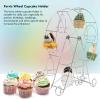 Cupcake Stand, Cupcake Holder, Cupcake Display Rack, Ferris Wheel Cupcake Holder, Cupcake Display Rack Iron Rotatable Eight Cupcakes Wheel Cupcake Stand for DIY Birthday Party view 2