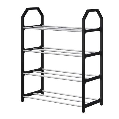 CHEOTIME Shoe Rack for Closet, Shoe Storage Rack Shoe Rack Simple Multi Tier Plastic Stainless Steel Easy Installation Sturdy Shoe Storage Shelf for Home Dormitories