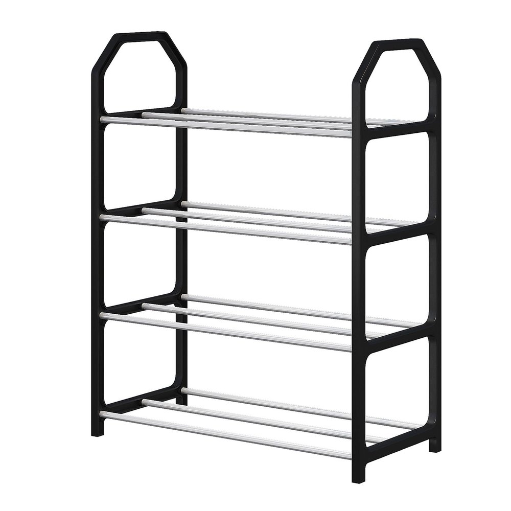 CHEOTIME Shoe Rack for Closet, Shoe Storage Rack Shoe Rack Simple Multi Tier Plastic Stainless Steel Easy Installation Sturdy Shoe Storage Shelf for Home Dormitories