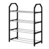 CHEOTIME Shoe Rack for Closet, Shoe Storage Rack Shoe Rack Simple Multi Tier Plastic Stainless Steel Easy Installation Sturdy Shoe Storage Shelf for Home Dormitories view 1