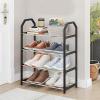 CHEOTIME Shoe Rack for Closet, Shoe Storage Rack Shoe Rack Simple Multi Tier Plastic Stainless Steel Easy Installation Sturdy Shoe Storage Shelf for Home Dormitories view 2