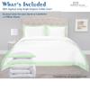 Hotel Luxury 3pc Dual Tone Duvet Cover Set-800 Thread Count Organic Cotton Premium Bedding Collection Twin Size 68 x 86 Inches Machine Washable (White & Sage Green) view 3