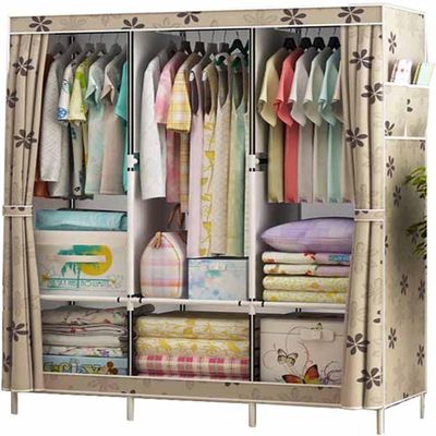 Clothes Storage Unit,Open Wardrobe Portable Fabric Cupboard Bedroom Hanging Area Closet Storage Organizer 168 * 125 * 45CM(Size:168 * 125 * 45CM,Color:C) (B 168 * 125 * 45CM)