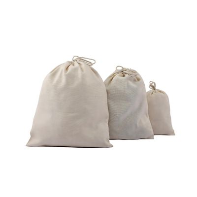 18x20 inches 100% Cotton Canvas Reusable Produce Bags, Double Drawstring Bags Multipurpose Drawstring Storage Pouch for Everyday Use - EcoGreen Textiles (Pack of 25)