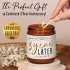 3 Year Anniversary Gift for Her - '3 Year Later' Candle, w/Sandalwood Rose - infused w/Essential Oils I 3rd Anniversary Gifts for Wife I 3 Year Wedding Anniversary Gifts I 50Hr Burn I USA Made view 2