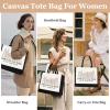 GevGuxLuo Canvas Tote Bag for Women, Cute Book Lover Gifts for Women, Book Lover Gifts Aesthetic Tote Bag Reusable Bag, Birthday Christmas Gift Bookish Gift for Reader Librarian Who Loves Books view 2