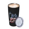 Patriotic Grim Reaper Car Cup Coffee Travel Mug Stainless Steel Straw Travel Tumbler Vacuum Insulated Keep Cold view 2