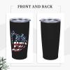 Patriotic Grim Reaper Car Cup Coffee Travel Mug Stainless Steel Straw Travel Tumbler Vacuum Insulated Keep Cold view 3