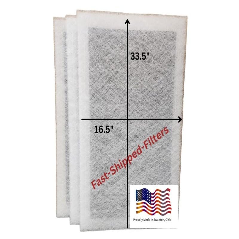 Fast-Shipped-Filters 3 Pack 18x36 Replacement Filter Pads Compatible with Dynamic Air Cleaner 18x36 Refill White