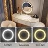 LPP-AWH Vanity Desk - White Makeup Vanity with Smart LED Mirror and Chair, Luxury Leather Wrapped Makeup Table Include Side Cabinet & 5 Drawers for Bedroom (31.5'') view 3