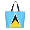YSBYEIU Cute St Lucia Flag Tote Bag For Women Men Gifts Large Reusable Shopping Bags for Beach, Travel,Gym,Yoga view 1