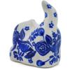 Polmedia Polish Pottery Cat Figurine - Cobalt Dreams Pattern Handmade in Boleslawiec Poland by Ceramika Bona + Certificate of Authenticity view 3