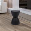 HomeLoft Basics Hourglass Shape Stool, PP Fashionable End Table Hourglass Stool Round Smooth Surface for Home Use (Black) view 2