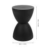 HomeLoft Basics Hourglass Shape Stool, PP Fashionable End Table Hourglass Stool Round Smooth Surface for Home Use (Black) view 3
