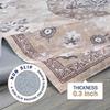 Beverly Rug Non Slip Rugs 2x3 Boho Medallion Floral Non Skid Rubber Backing Easy Silk Soft Entryway Rug for Living Room Easy to Clean Non Shedding Kitchen Bedroom Indoor Carpet (2 x 3 Beige - Brown) view 4