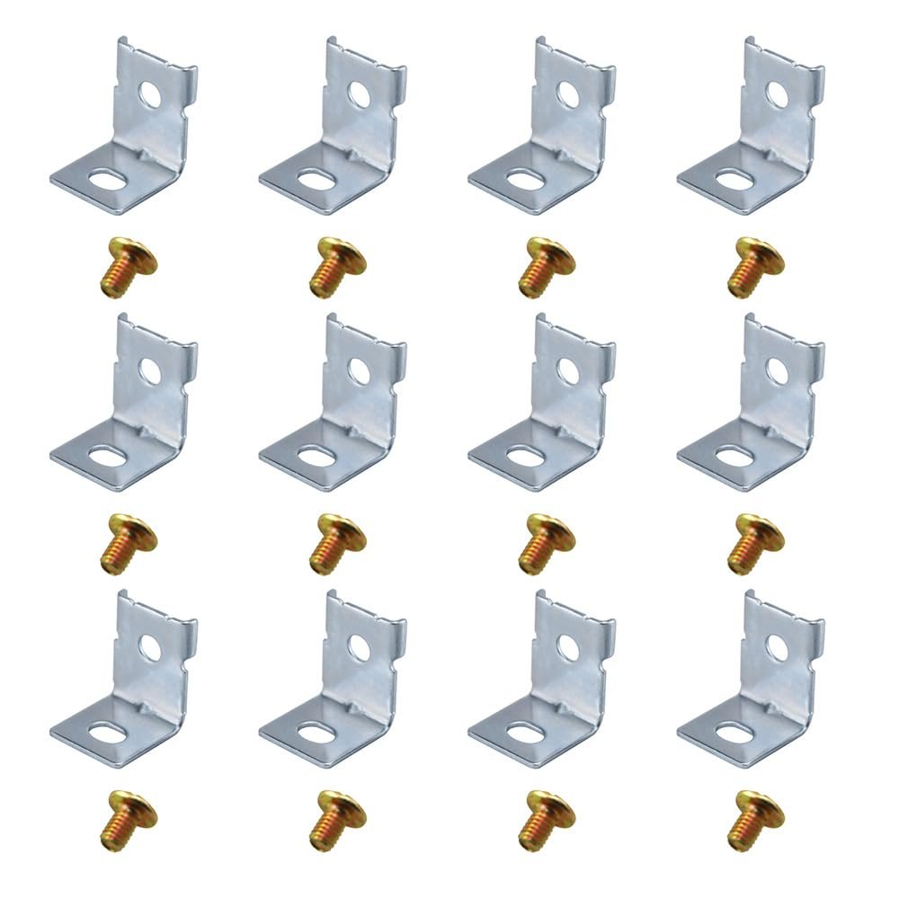 ZYAMY 12PCS Power Supply Mounting Bracket MHS012 Switch Power Supply Installation Power Bracket Kit with 12 Screws Power Clip Fixing Foot L-Shaped Bracket Switch Power Supply Installation Accessories
