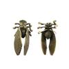 JIAPAILAIYUN Brass Animal Figurines,4.4x2.6cm Handmade Brass Cicada Golden Cicada Pendant Ornaments Gift Copper Crafts Collection, Vintage view 4