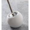 DUJEFF Ceramic Dome Toilet Brush & Holder Modern Freestanding White Compact Toilet Bowl Scrubber, Toilet Brush Holder Bathroom Decor view 2