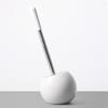 DUJEFF Ceramic Dome Toilet Brush & Holder Modern Freestanding White Compact Toilet Bowl Scrubber, Toilet Brush Holder Bathroom Decor view 4