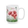 August Birth Flowers - Poppies and Gladiolus Flower Mug (11oz, 15oz), Birth Month Flower Gifts for Women, Floral Mug for August Birthday (August's Flowers, 15oz) view 1