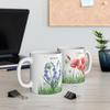 August Birth Flowers - Poppies and Gladiolus Flower Mug (11oz, 15oz), Birth Month Flower Gifts for Women, Floral Mug for August Birthday (August's Flowers, 15oz) view 2