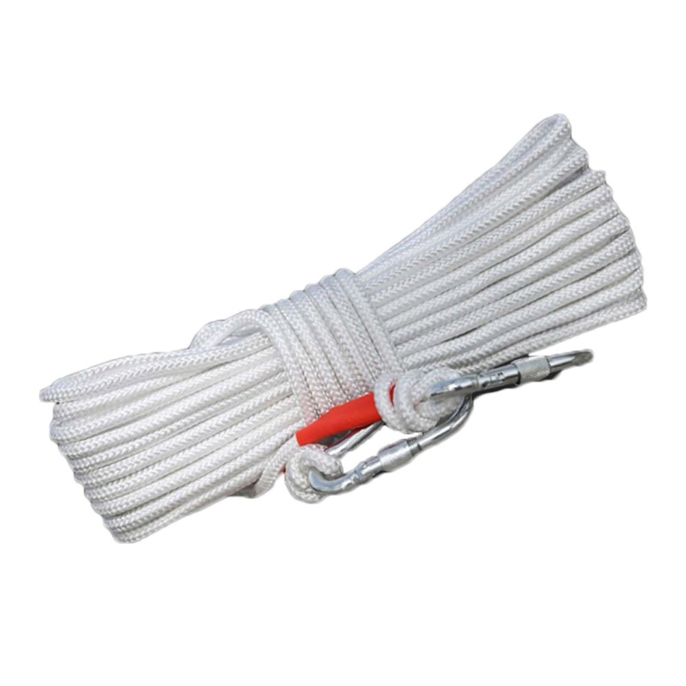 JUSHZ Retractable Washing Line Rope Clotheslines Clothesline Clothes Line for Outdoors Clothes Lines for Outside Strong Thick Drying The Quilt Nylon Rope Steel Wire Core Thick 6mm (6mmX15m,White)