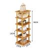 clinmday Vertical Shoe RackShoe Rack Organizer 6 Vertical Storage Rack Narrow Shelf Small Wooden Shoe Rack Stable Structure Waterproof Large Capacity Bamboo Great Load Bearing for Closet Entryway view 3