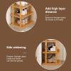 clinmday Vertical Shoe RackShoe Rack Organizer 6 Vertical Storage Rack Narrow Shelf Small Wooden Shoe Rack Stable Structure Waterproof Large Capacity Bamboo Great Load Bearing for Closet Entryway view 4