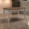Benzara Trea 36 Inch Counter Height Table- 6 Seater- 4 Drawers- Cherry Brown- Gray view 2