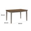 Benzara Trea 36 Inch Counter Height Table- 6 Seater- 4 Drawers- Cherry Brown- Gray view 3