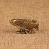 JIAPAILAIYUN Miniature Brass Figurines,4.5x2.7cm Antique Retro Collection Ornaments Antique Brass Arowana Car Keychain Small Pendant Copper Ornaments view 1