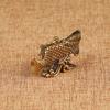 JIAPAILAIYUN Miniature Brass Figurines,4.5x2.7cm Antique Retro Collection Ornaments Antique Brass Arowana Car Keychain Small Pendant Copper Ornaments view 2