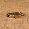 JIAPAILAIYUN Miniature Brass Figurines,4.5x2.7cm Antique Retro Collection Ornaments Antique Brass Arowana Car Keychain Small Pendant Copper Ornaments view 3