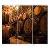 3 Panel Large Wall Art Cellar with Barrels for Storage of Wine, Italy Picture Poster for Home Office Wall Decorations, Stretched Framed Gallery-Wrapped Ready to Hang, 60" Wx40 H view 1