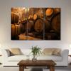 3 Panel Large Wall Art Cellar with Barrels for Storage of Wine, Italy Picture Poster for Home Office Wall Decorations, Stretched Framed Gallery-Wrapped Ready to Hang, 60" Wx40 H view 3