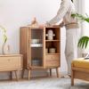 SONGCHAO Coffee Bar Cabinet Solid Wood TV Cabinet Side Cabinet Simple Wide Storage Cabinet Living Room Home Log Storage Cabinet Small Sideboard Buffet Cabinet with Storage view 2