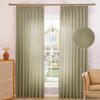 DotheDrape Pinch Pleated Linen Semi Sheer Curtain, 84 Width 84 Inch Long view 1